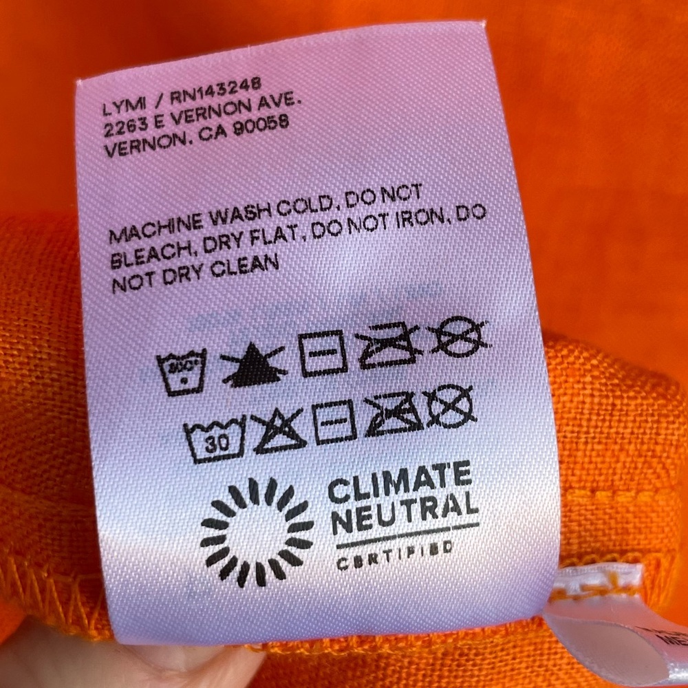 REFORMATION 100% Linen Orange Strapless Marcella Midi Dress w/ Slit 0 - Picture 10 of 15